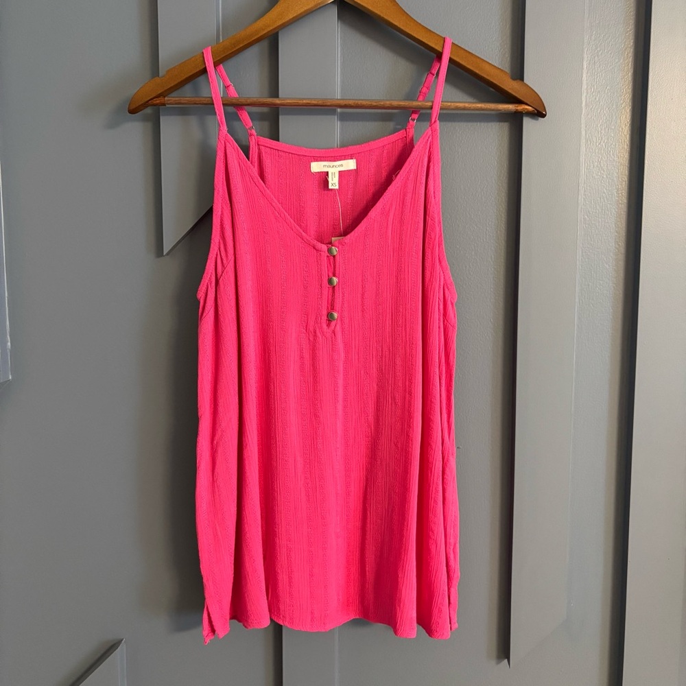 NWT Maurices spaghetti strap tank top xs pink